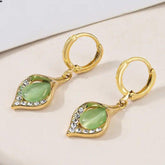 Green Drop Earrings
