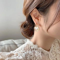 Heart Pearls Earrings-Anti Tarnish|| Waterproof