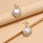 Heart Pearls Earrings-Anti Tarnish|| Waterproof
