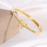 Butterfly Zircon Anti Tarnish Golden Bracelet