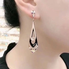 Premium Golden Black Earnings  & Get Free Bracelet