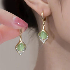 Green Drop Earrings