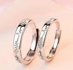 Heartbeat Couple Rings Stainless Steel