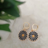 Lucky Black Flowers Earrings