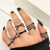 Party Wear Black Platinum Plated Set of 6