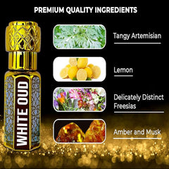 YUGOSMILE White Oud Attar 6ml | 100% Pure & Original Attar | Long-Lasting Luxury Roll-On Perfume | Unisex Fragrance for Men & Women