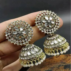 Stylish Silver Oxidised Jhumka