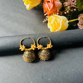 Golden Polki Beads Unique Jhumka