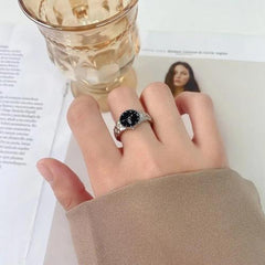 Unique Silver Watch Shape Ring