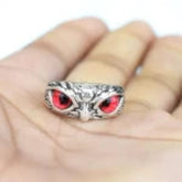 Oxidised Red Owl Ring