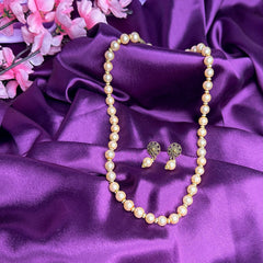 Golden Stylish Mala with Earrings