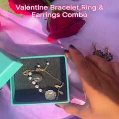 Special Valentine Bracelet,Earrings & Ring Combo