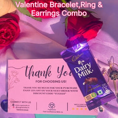 Special Valentine Bracelet,Earrings & Ring Combo