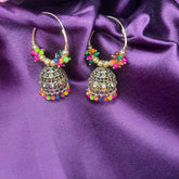 Multicolour - Polki Beads Unique Jhumka
