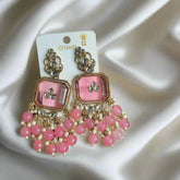 PINK LOVE PEARL JHUMKA