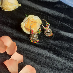 Multicolour - Polki Beads Unique Jhumka