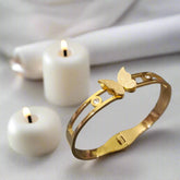 Premium Butterfly Unique Kada With 18K Gold Platted With Stainless Steel