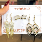 Rakhi Combo Pack Of 3 Earrings With Free Bracelet