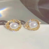 Pearl Zircon Earrings