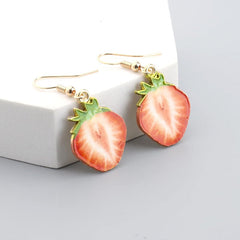Strawberry Slice Earrings