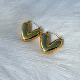 Heart Luxury Hoops 18K || Anti Tarnish || Waterproof