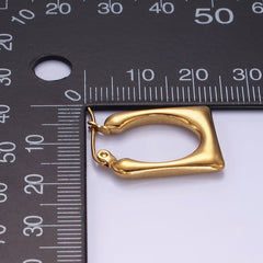 18K Gold Platted Square Latch Hoop