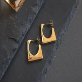 Gold Platted Geometric Hoop Earrings