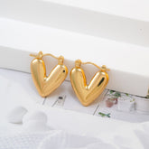 Golden Heart Hoop Earry