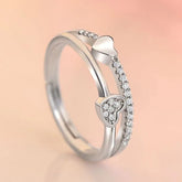 Stainless Steel Heart Pearl Ring