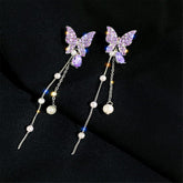 Purple Butterfly Earrings