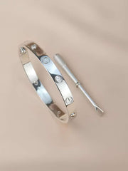 Silver Stainless With Zircon