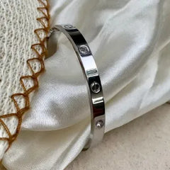 Silver Stainless With Zircon