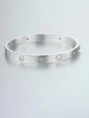 Silver Stainless With Zircon