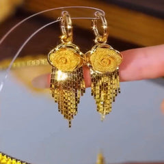 Dazzling Yellow Rose Gold Hoops
