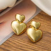 Double Heart Studs
