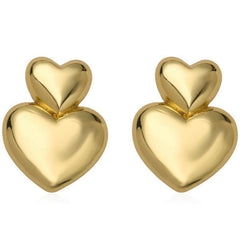 Double Heart Studs