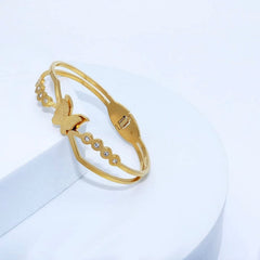 Anti-Tarnish Butterfly Stone Studded Bracelet