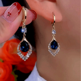 Premium Blue Drop Zircon Earrings