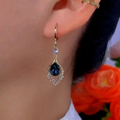 Premium Blue Drop Zircon Earrings