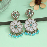 Sky Blue Forever Pearl Kundan Earring