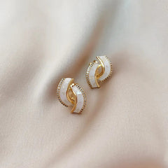 White CC Studs-Anti Tarnish || Waterproof