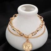 Double Layered Vintage Coin Pendant