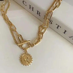 Double Layered Vintage Coin Pendant