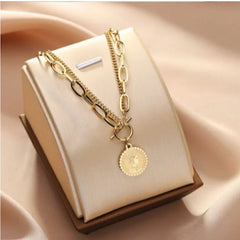 Double Layered Vintage Coin Pendant