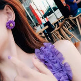 Blue Flower Earrings