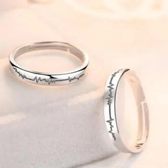 Heartbeat Couple Rings Stainless Steel