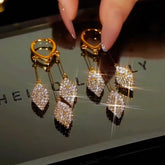 Tri Leaf Diamond Earrings