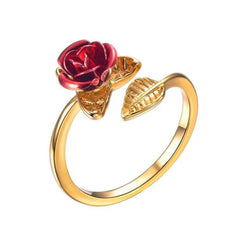 Golden Red Rose Ring