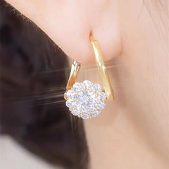 Rotatable Unique Zircon Earrings