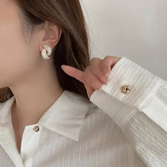 White CC Studs-Anti Tarnish || Waterproof
